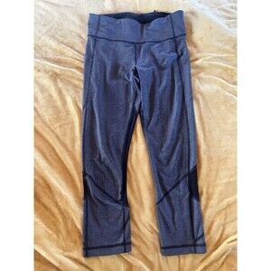 Lululemon Women's 6 Luxtreme Running Leggings Pants Gray Black 23’’ Zip Pocket